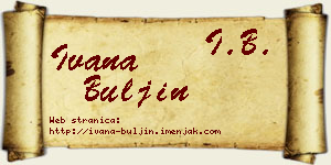 Ivana Buljin vizit kartica